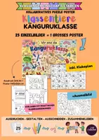 Vorschau - Mal- und Bastelvorlagen - Känguruklasse Gemeinschaftsposter Klassentier + Ausmalbild I Schulstart - Deckblatt