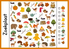 Voorbeeld - Zoekplaten voor kleuters (Herfst en boswachter thema) - Voorblad