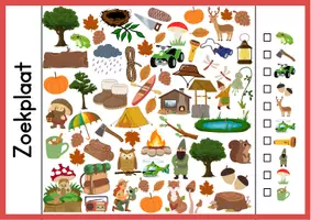 Voorbeeld - Zoekplaten voor kleuters (Herfst en boswachter thema) - Pagina 1
