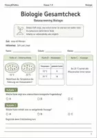 Vorschau - Arbeitsblätter - Biologie Gesamtcheck Klasse 7–8 Basisscreening - Deckblatt
