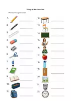 Vorschau - Arbeitsblätter - Back to school Vocabulary Things in the classroom - Deckblatt