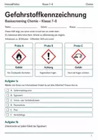 Vorschau - Arbeitsblätter - Gefahrstoffkennzeichnung Basisscreening Klasse 7–8 - Deckblatt