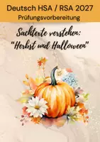Vorschau - Arbeitsblätter - Sachtexte verstehen “Herbst und Halloween” Prüfung 2027 - Deckblatt