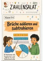 Vorschau - Arbeitsblätter - Brüche addieren und subtrahieren Klasse 5 -6 Verständnis und Anwendung - Deckblatt