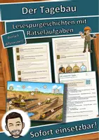 Vorschau - Arbeitsblätter - Der Tagebau – Lesespurgeschichte mit Rätselaufgaben (Klasse 9) - Deckblatt