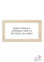 Vista previa - Refuerzo / NEE / Materiales de apoyo - CONSCIÈNCIA FONOLÒGICA. QUINA PARAULA TÉ LA MATEIXA SíL·LABA INICIAL? - página 1