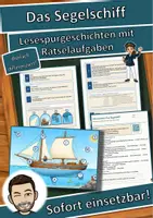 Vorschau - Arbeitsblätter - Das Segelschiff – Lesespurgeschichte mit Rätselaufgaben (Klasse 8) - Deckblatt