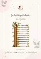 Vorschau - Poster - Geburtstagskalender Eulenklasse | Poster & Eulenkärtchen - Deckblatt