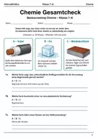 Vorschau - Arbeitsblätter - Chemie Gesamtcheck Basisscreening Klasse 7–8 - Deckblatt