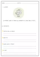 Vista previa - Hojas de trabajo - COMPRENSIONS LECTORES FRASE SIMPLE LLETRA PAL + LLETRA LLIGADA - página 2