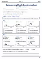 Vorschau - Arbeitsblätter - Basisscreening Physik Experimente Klasse 7–8 - Deckblatt