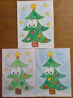 Vorschau - Arbeitsblätter - Weihnachtsbäume Comic lustig Grundschule Klasse 1-4 Advent - Deckblatt