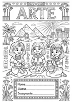 anteprima - Altro tipo di materiale - Copertine quaderni per classe Quarta - Tema Antico Egitto - Pagina 3