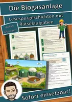 Vorschau - Arbeitsblätter - Die Biogasanlage – Lesespurgeschichte mit Rätselaufgaben (Klasse 9) - Deckblatt