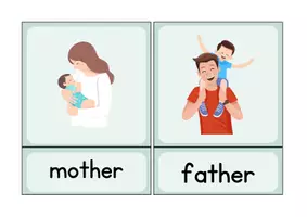 Vorschau - Bildkarten - Wortkarten "family" - Seite 1