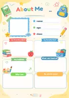 Vorschau - Arbeitsblätter - A fun profile for Year 1 pupils - Deckblatt