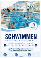 Vorschau - Stundenentwürfe - Schwimmen – Lernbegleiter für aktive & inaktive Schüler, 10 Module mit Arbeitsblättern und Lösungen - Deckblatt