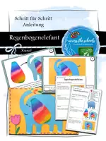 Vorschau - Mal- und Bastelvorlagen - Regenbogenelefant: Anleitung und Vorlagen - Deckblatt