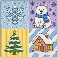 Vorschau - Arbeitsblätter - Winterliche Ausmalbilder im Pop-Art-Stil nach Warhol – Kreative Malvorlagen - Seite 3