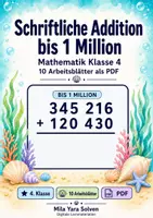 Vorschau - Arbeitsblätter - Schriftliche Addition bis 1 Million | Mathematik Klasse 4 | 10 Arbeitsblätter als PDF - Deckblatt