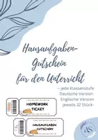 Vorschau - Poster - Hausaufgabengutscheine im Capybara-Style - Deckblatt