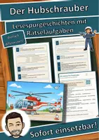 Vorschau - Arbeitsblätter - Der Hubschrauber – Lesespurgeschichte mit Rätselaufgaben (Klasse 8) - Deckblatt