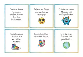 Vorschau - Aufgabenkarten - Kunst für schnelle Kinder Aufgabenkarten - Seite 3