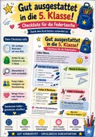 Vorschau - Poster - Gut ausgestattet in die 5. Klasse | Federtaschen-Checkliste für Eltern & Schüler - Deckblatt
