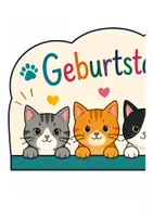 Vorschau - Mal- und Bastelvorlagen - Geburtstagskalender mit Katzen für Wand oder Tür - Seite 3