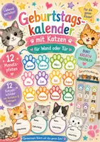 Vorschau - Mal- und Bastelvorlagen - Geburtstagskalender mit Katzen für Wand oder Tür - Deckblatt