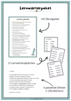 Vorschau - Arbeitsblätter - Lernwörter Paket mit Lernwörtern, Diktaten und Übungsplan - Deckblatt
