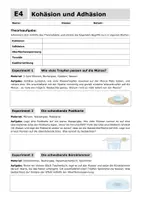Vorschau - Arbeitsblätter - Kohäsion, Adhäsion, Oberflächenspannung - Stoffeigenschaften - Seite 1