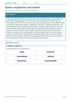 Vorschau - Arbeitsblätter - Mathematik Klasse 1 – Zahlen vergleichen und ordnen - Deckblatt