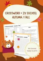 Vorschau - Arbeitsblätter - Autumn / Fall (Herbst): Kreuzworträtsel & Suchsel (2-fach diff.) | Klasse 5–6 - Deckblatt