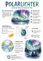 Vorschau - Arbeitsblätter - Lernplakat + AB mit Fragen zum Thema "Polarlichter" + Lösungsblatt + Mindmap + Infografik - Deckblatt