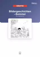Vorschau - Arbeitsblätter - Bildergeschichte Sommer | Schreibanlass mit Hilfen & Lösung – Klasse 3–4 (Kostenlos) - Deckblatt