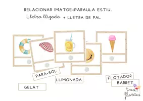 Vista previa - Tarjetas / Manipulativos - RELACIONAR IMATGE-PARAULA (ESTIU) - página 1