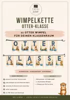 Vorschau - Bildkarten - Wimpelkette Otter-Klasse I Schriftzug OTTERKLASSE - Deckblatt
