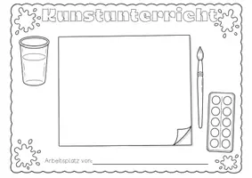 Vorschau - Anderer Materialtyp - Kunstunterricht - 5 ausmalbare Arbeitsplatzunterlagen - Seite 3