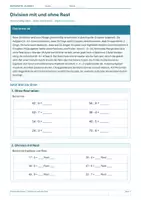 Vorschau - Arbeitsblätter - Arbeitsblatt Mathematik Klasse 3 – Division mit und ohne Rest - Deckblatt