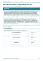 Vorschau - Arbeitsblätter - Arbeitsblatt Mathematik Klasse 3 – Rechnen mit Größen - Deckblatt