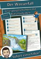 Vorschau - Arbeitsblätter - Der Wasserfall – Lesespurgeschichte mit Rätselaufgaben (Klasse 8) - Deckblatt