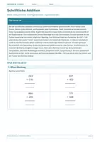 Vorschau - Arbeitsblätter - Arbeitsblatt Mathematik Klasse 3 – Schriftliche Addition - Deckblatt