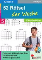 Vorschau - Arbeitsblätter - 52 Rätsel der Woche Klasse 5 | Mathematik SEK | Sudoku, Knobelaufgaben, Logikrätsel, Wabenrätsel, Grundrechenarten | differenzierte Arbeitsblätter Kopiervorlagen Vertretungsstunden mit Lösungen - Deckblatt