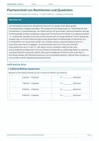 Vorschau - Arbeitsblätter - Arbeitsblatt Mathematik Klasse 4 – Flächeninhalt bestimmen - Deckblatt