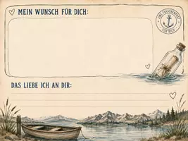 Vorschau - Arbeitsblätter - Eine besondere Flaschenpost von Herzen - Deckblatt