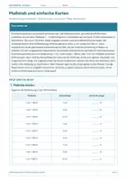 Vorschau - Arbeitsblätter - Arbeitsblatt Mathematik Klasse 4 – Maßstab und einfache Karten - Deckblatt