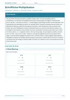 Vorschau - Arbeitsblätter - Arbeitsblatt Mathematik Klasse 4 – Schriftliche Multiplikation - Deckblatt
