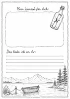 Vorschau - Arbeitsblätter - Eine besondere Flaschenpost von Herzen - Seite 1