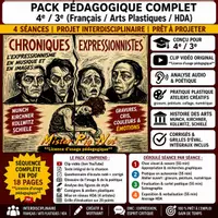 Aperçu - Préparation de séquence / Séquence complète - 4e/3e-Interdisc.Français / Arts Plastiques / Histoire des Arts-l'Expressionnisme, séquence complète 4 séances + clip original - Page de couverture